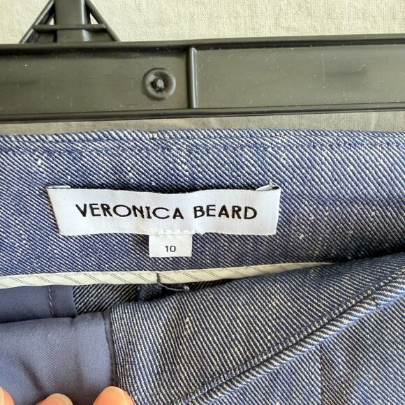 Veronica Beard Jude Linen Wide Leg Pants Blue Melange Size 10 New - Picture 8 of 9